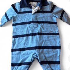 Blue Striped Kids One Piece Footie